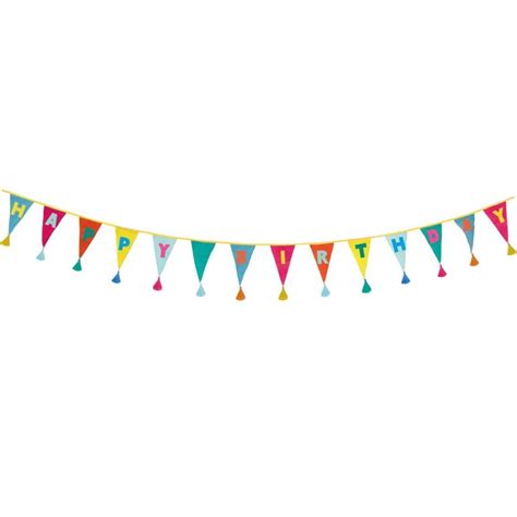 Colourful Happy Birthday Fabric Bunting Postbox Party