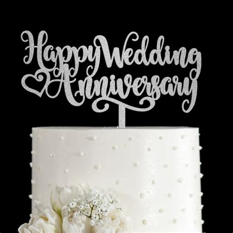 Happy Wedding Anniversary Acrylic Cake Topper Shopee Indonesia