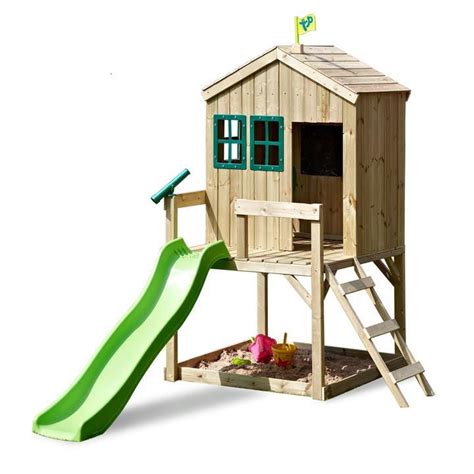 Tp Toys Forest Cottage Wooden Playhouse And Slide Play Houses Forest