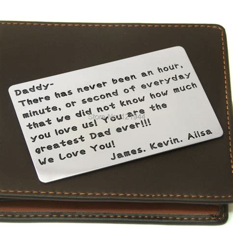 Buy Personalized Alloy Wallet Insert Card For Father