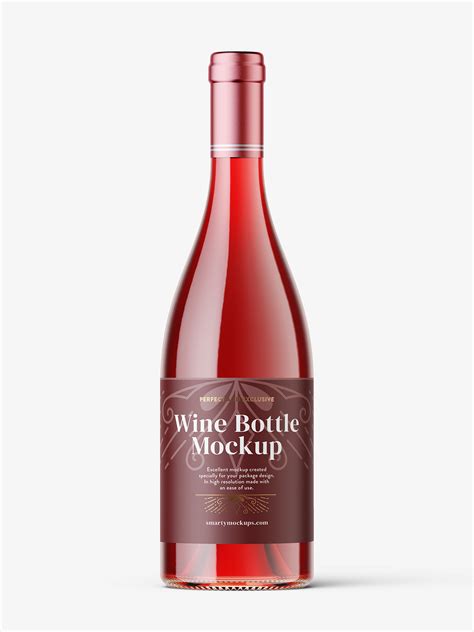 red wine  clear bottle mockup smarty mockups