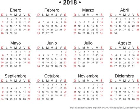2018 Calendarios Anuales Para Imprimir Calendario 2018 Calendario