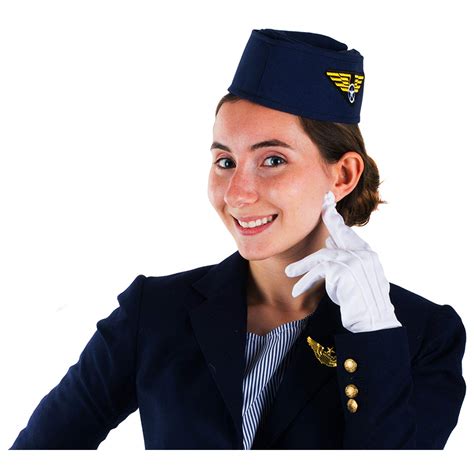 stewardess hat flight attendant costume air hostess cabin crew 3 pc women s costumes