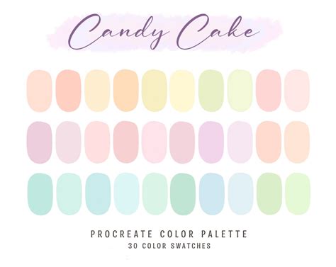candy cake procreate color palette color palette procreate etsy uk