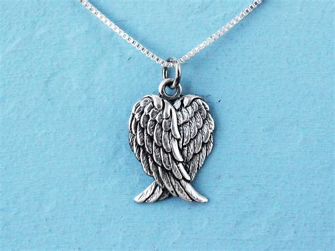 Guardian Angel Necklace Sterling Silver Angel Wing Charm On A Chain