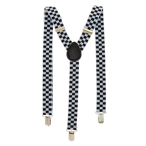 Checkered Suspenders And Bow Set Black 2 Pack Claires Us