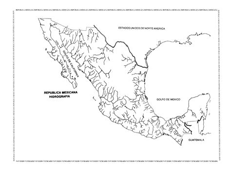 Mapa Hidrografia De La Rep Blica Mexicana Sin Nombres Republica