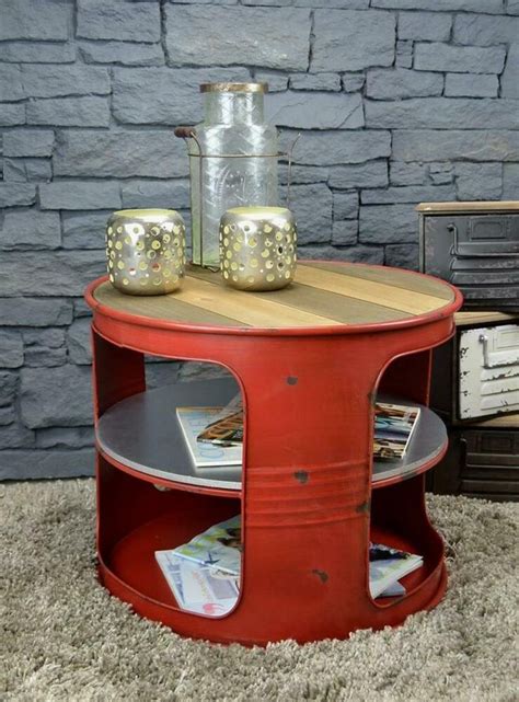 Ich habe mich richtig verliebt in den couchtisch. Couchtisch Beistelltisch Metall Ölfass Vintage Industrie ...