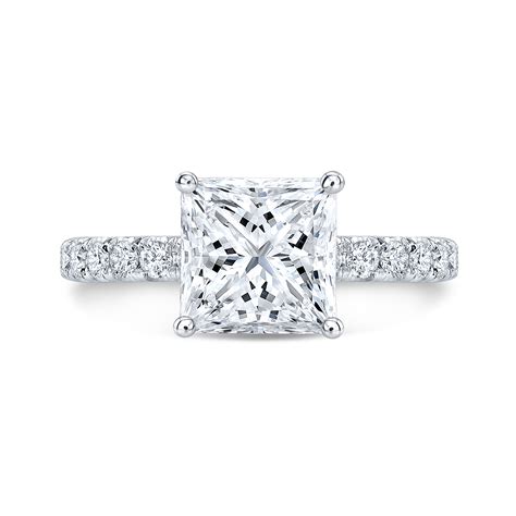 172ct Princess Cut Natural Diamond U Pave Setting Diamond Engagement