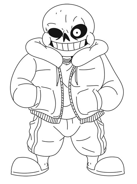 Undertale Character Sans Coloring Page Download Print Or Color