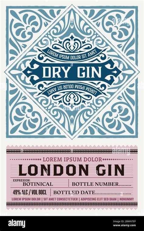 Vintage Gin Label Vector Layered Stock Vector Image And Art Alamy