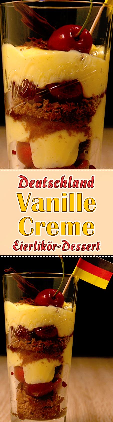 Eierlikör-Kirsch-Dessert Deutschland ''Verpoorten Vanille Creme Germany ...