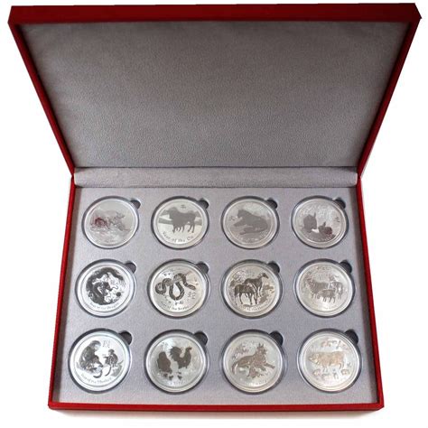 2008 2019 Australia 1oz 999 Fine Silver Lunar Series Ii 12 Coin Set In