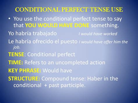 Ppt Conditional Perfect Tense Conjugacion Powerpoint Presentation