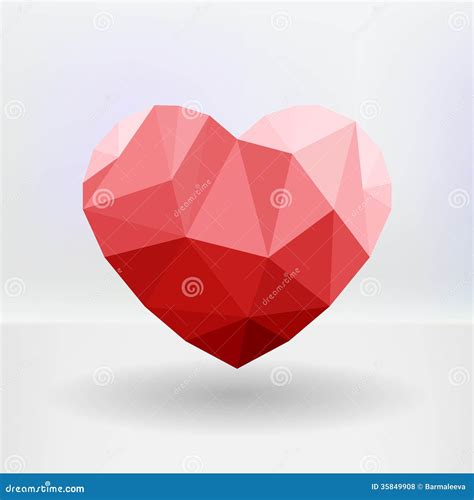 Abstract Geometric Heart Shaped Banner With Copysp Stock Vector