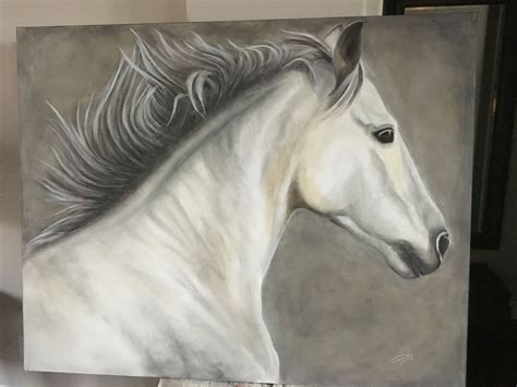 White Horse Painting Horse Painting Horses White Horse Painting