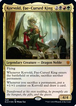 Ultimately, this card will consistently help you if you love playing limited. Korvold, Fae-Cursed King from Throne of Eldraine Spoiler