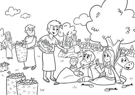 Jesus Feeds The 5000 Coloring Page Bible Coloring Pages, Free Printable