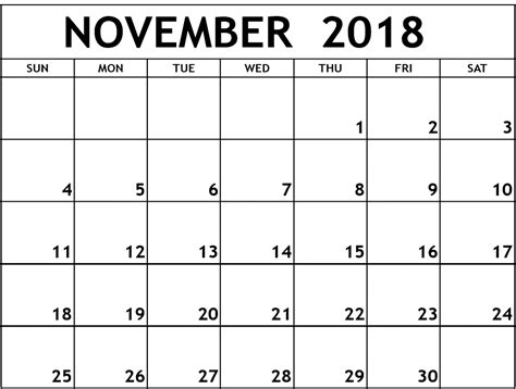 November Calendar 2018 Printable Printable Word Searches