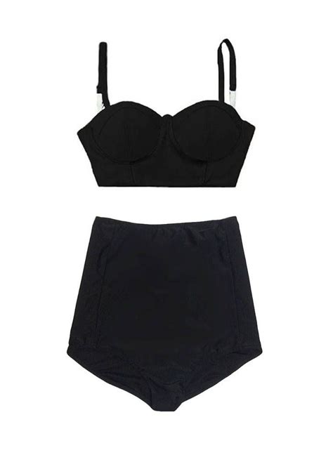 Black Underwire Top And Super Extra Ultra High Waisted Waist Highwaist