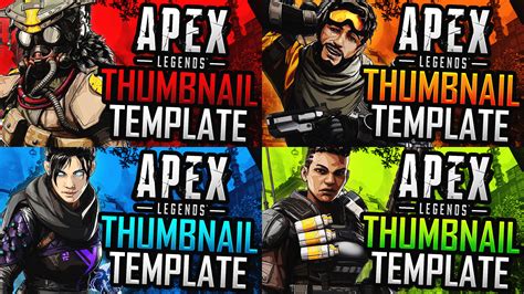 Apex Legends Youtube Thumbnail Template Pack 1 Photoshop Template