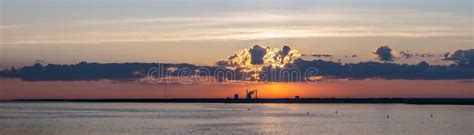Sunset Over The Bay Stock Image Image Of Dark Serene 95601089