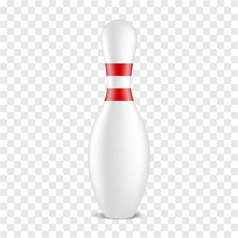 Premium Vector White Bowling Pin With Red Stripes On A Transparent
