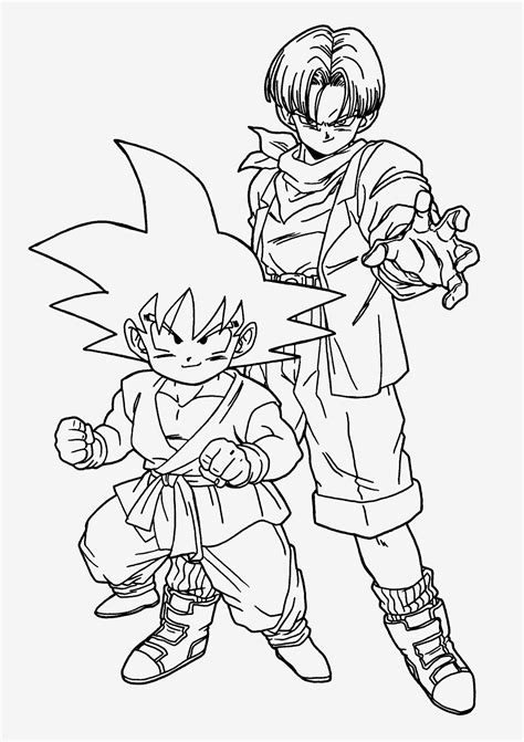 Cool Goten And Trunks Coloring Page - Free Printable Coloring Pages for
