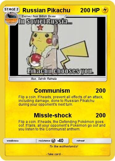 Pokémon Russian Pikachu 5 5 Communism My Pokemon Card