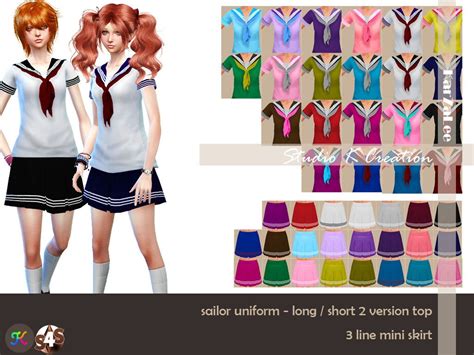 Karzalee Sailor Uniform For Female Top 2 Version Long Short You