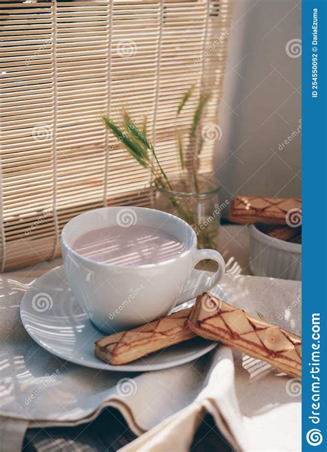 Morning Coffee With Milk Stock Photo Image Of White 254550092