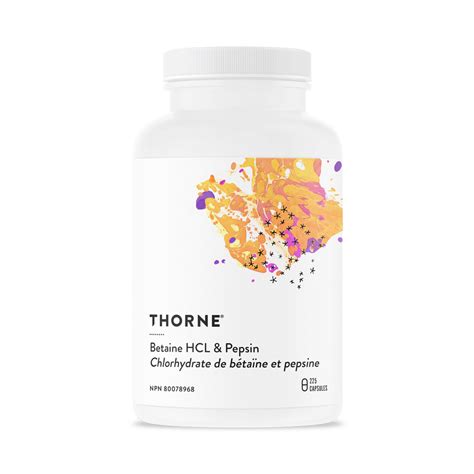 Thorne Betaine Hcl And Pepsin 225 Capsules