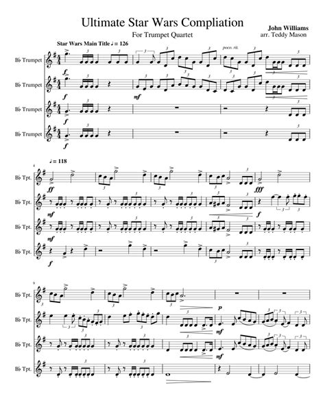 Easy star wars theme song trumpet sheet music for beginners. Complete Star Wars Collection Bb Trumpet Quartet sheet music for Trumpet download free in PDF or ...