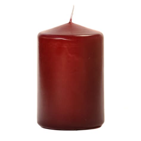 Burgundy 3 X 4 Unscented Pillar Candles 3 Inch Candles