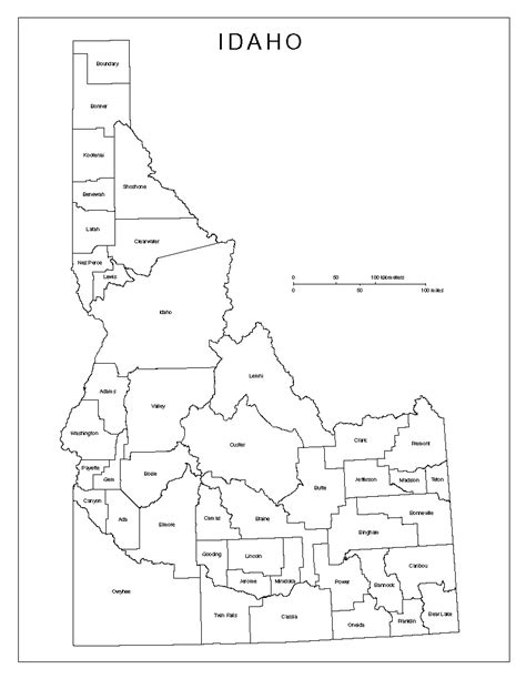 Idaho Labeled Map