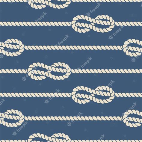 Premium Vector Nautical Ropes With Knots Seamless Pattern