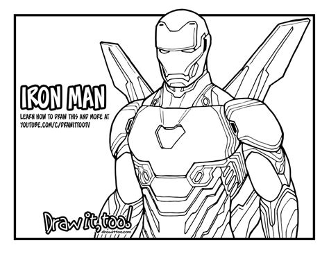 Iron man suit drawing at getdrawings com free for personal. How to Draw IRON MAN (Avengers: Infinity War) Drawing ...