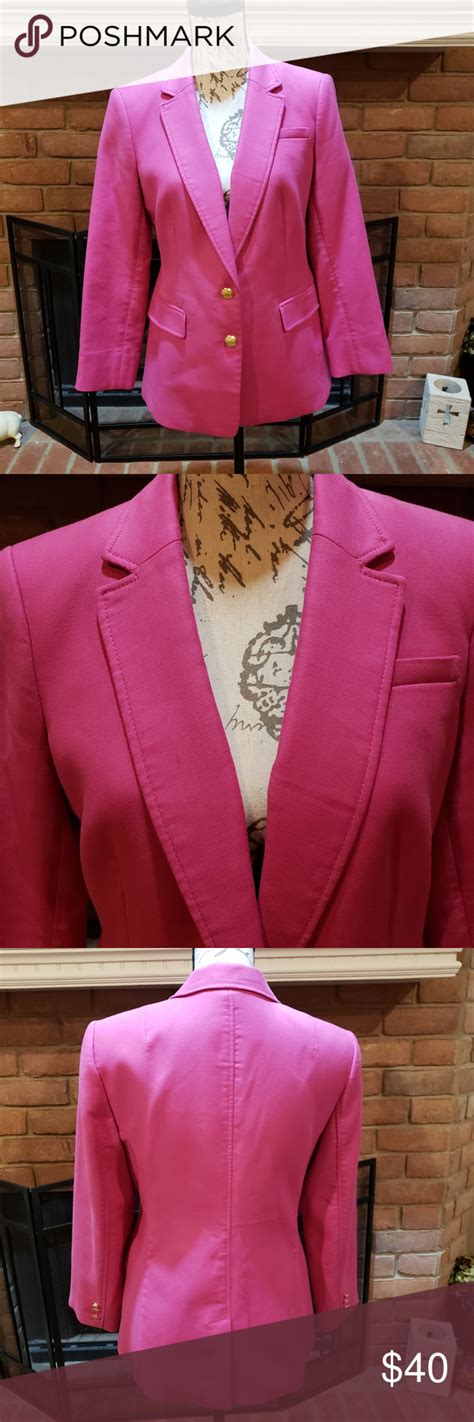 bright pink banana republic blazer beautiful lined pink blazer accented with gold buttons there