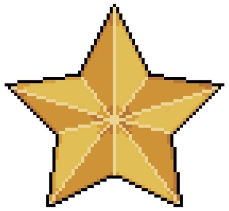 Pixel Art étoile De Noël Dorée Icône Vectorielle étoile Décorative Pour