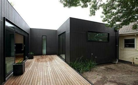Black Weatherboard House And Decking Extension House Cladding House