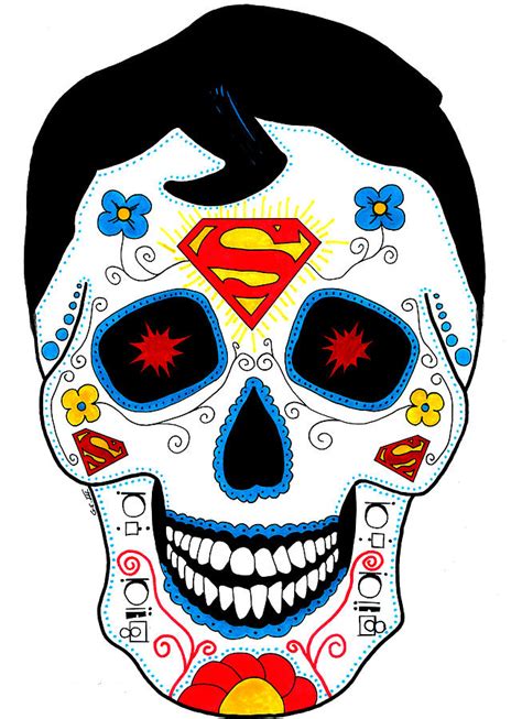 Superman Sugar Skull Drawing By Gilbert Espinoza Iii Fine Art America