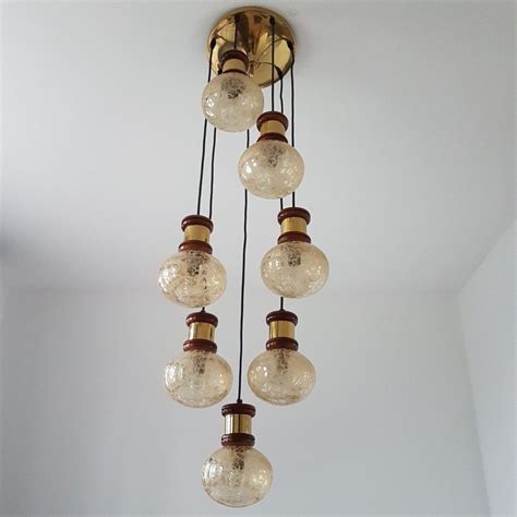 Brass Glass Globe Hanging Lamp 1970s Pieces Vintage Vintage Items