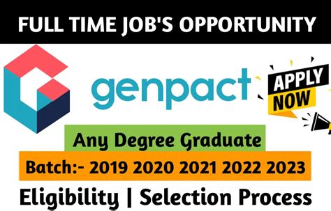 Genpact Hiring Freshers 2023 For Management Trainee It Jobs Drive