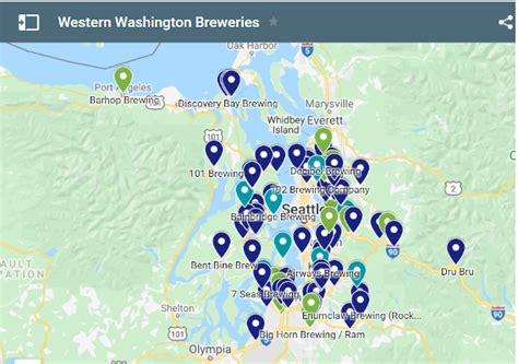 Map Of Breweries And Brewpubs In The Puget Sound Region