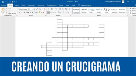 Word Cómo Hacer Un Crucigrama En Word Tutorial En Español Hd Youtube