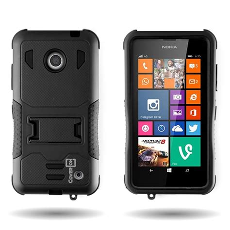 For Nokia Lumia 635 Extreme Protection Kickstand Hybrid Phone Cover