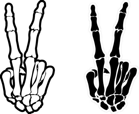 Peace Skeleton Hand Svg Digital Instant Download For Cricut Etsy Israel