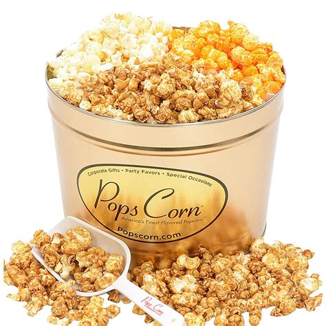 Gourmet Popcorn Tin 2 Large Gallons 3 Flavors The Perfect T Free