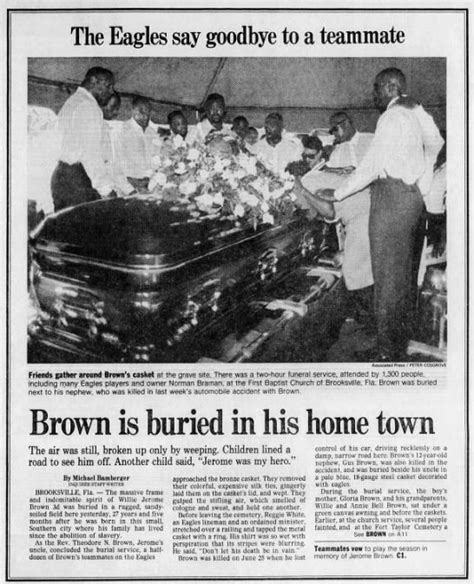 Jerome Brown Buried In Hometown 03 Jun 1992 Jerome Brown