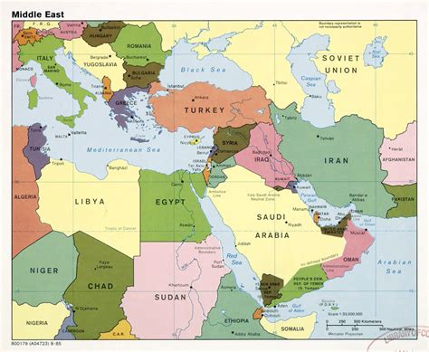 Large Detailed Political Map Of The Middle East With Major Cities And